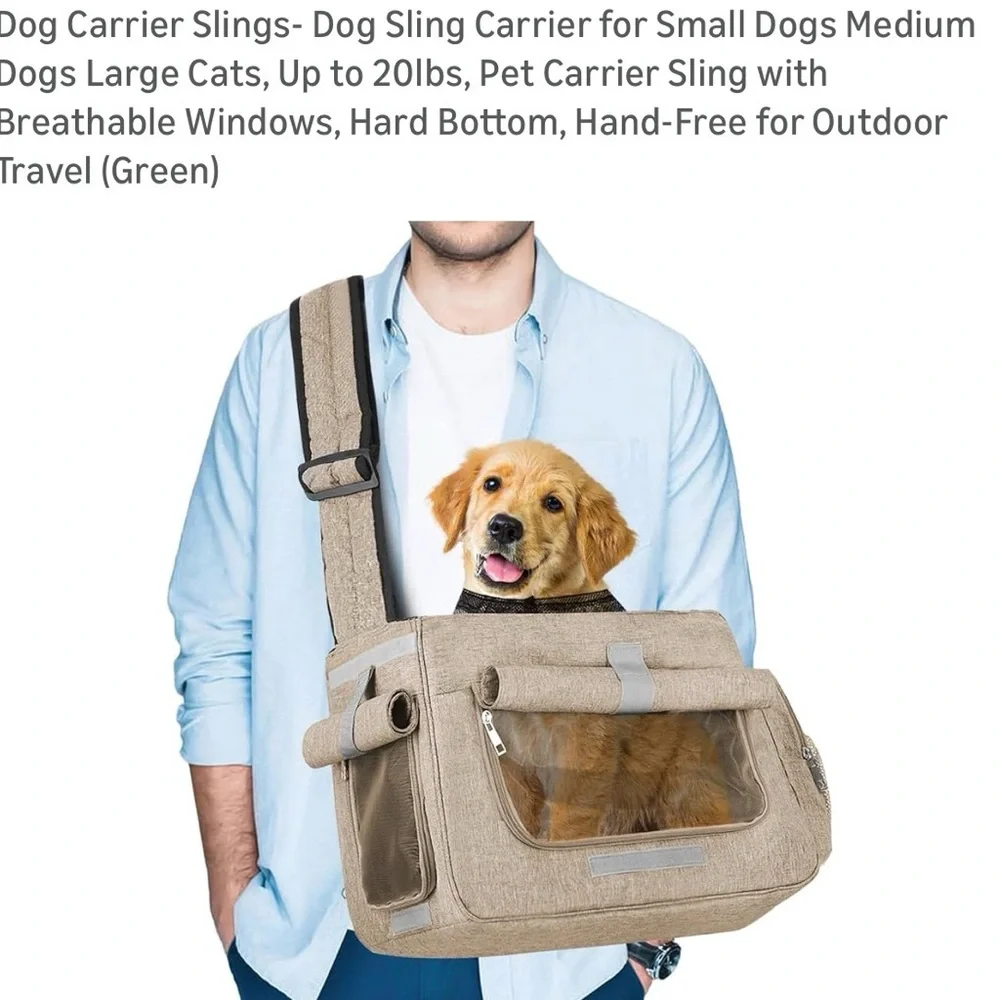 Small Dog/Cat Carrier Sling with Triple Security.Pet travel bag. Airline pet bag
